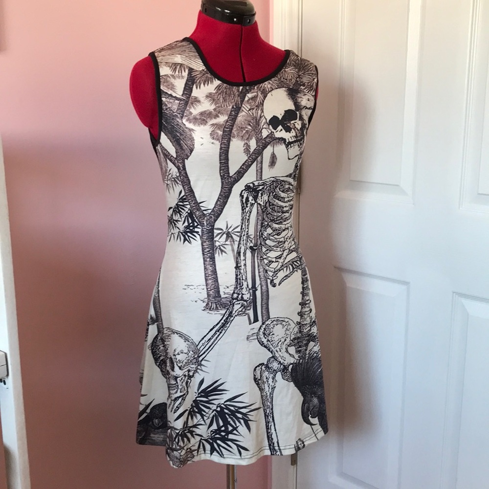 Jawbreaker goth skull fishnet dress small